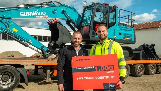 1.000 de utilaje de construcții Sunward vândute în doar 7 ani